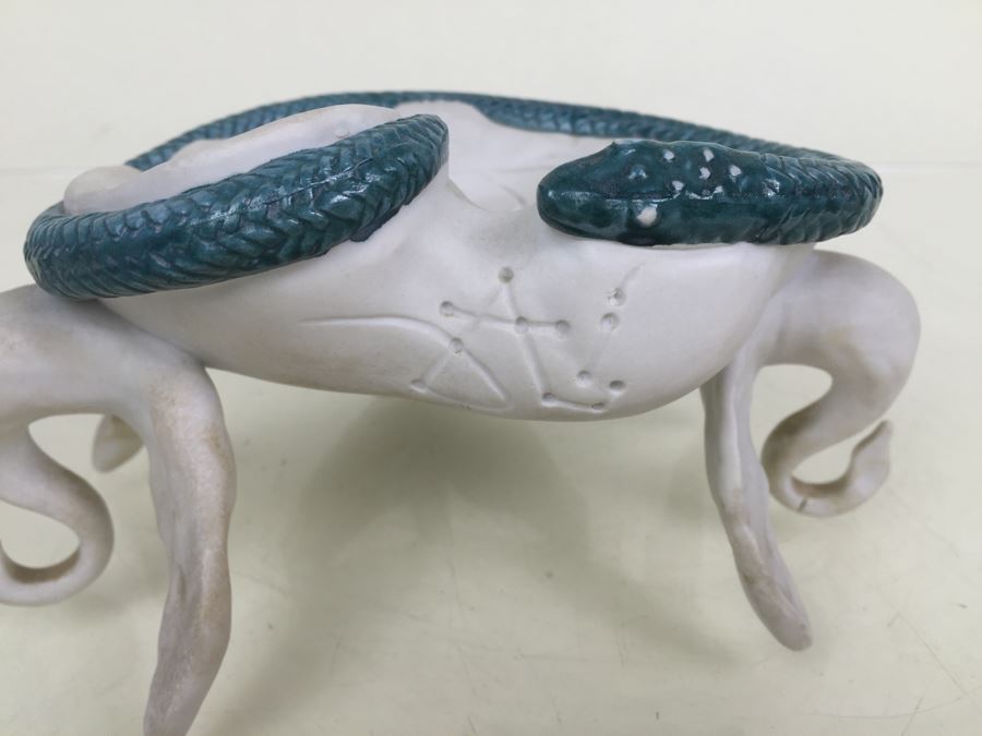 Salvador Dali Signed Ashtray Limited Edition #431 Made By Teissonniere-Limoges For Air-India With Air-India Letter Dated 1969 With Swan And Snake Serpent Motif [Photo 9]