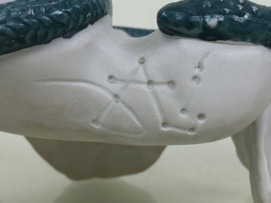 Salvador Dali Signed Ashtray Limited Edition #431 Made By Teissonniere-Limoges For Air-India With Air-India Letter Dated 1969 With Swan And Snake Serpent Motif [Photo 11]