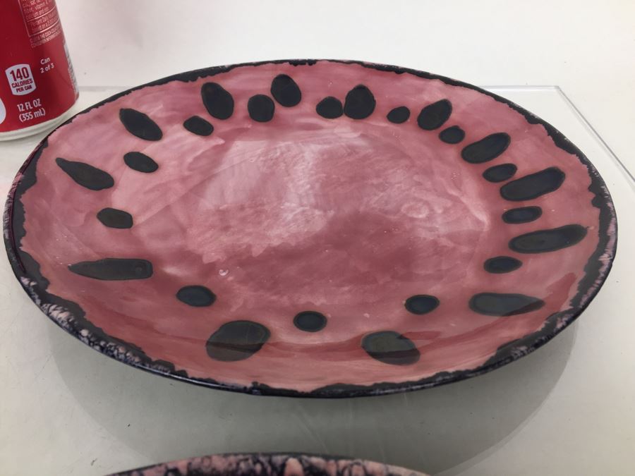 Tiffany Plates - Set Of 4 Pink & Black Hand Painted Plates Made In Italy For Tiffany [Photo 10]