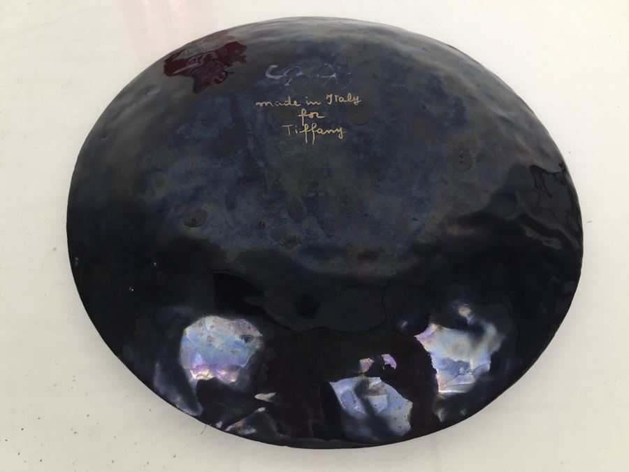 Tiffany Plates - Set Of 4 Pink & Black Hand Painted Plates Made In Italy For Tiffany [Photo 17]