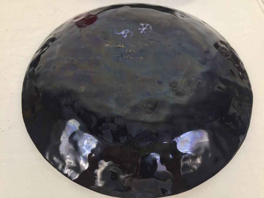 Tiffany Plates - Set Of 4 Pink & Black Hand Painted Plates Made In Italy For Tiffany [Photo 13]