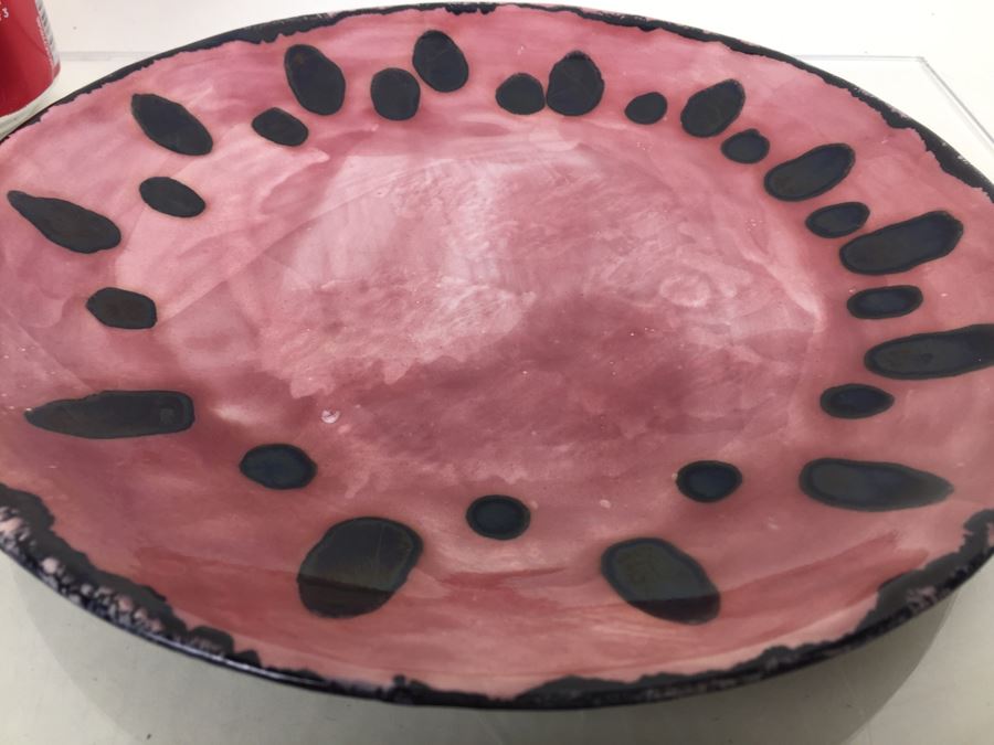 Tiffany Plates - Set Of 4 Pink & Black Hand Painted Plates Made In Italy For Tiffany [Photo 11]