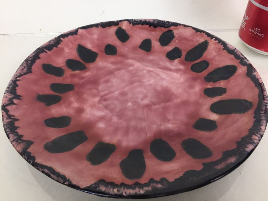 Tiffany Plates - Set Of 4 Pink & Black Hand Painted Plates Made In Italy For Tiffany [Photo 7]