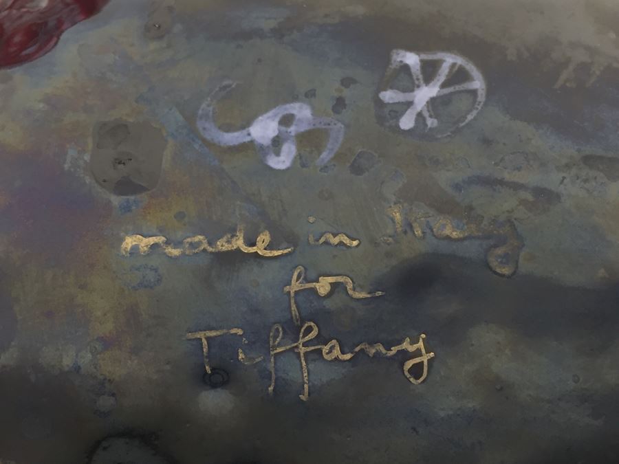 Tiffany Plates - Set Of 4 Pink & Black Hand Painted Plates Made In Italy For Tiffany [Photo 14]