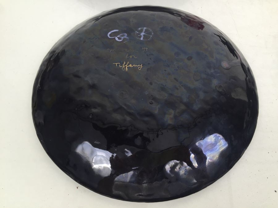 Tiffany Plates - Set Of 4 Pink & Black Hand Painted Plates Made In Italy For Tiffany [Photo 12]