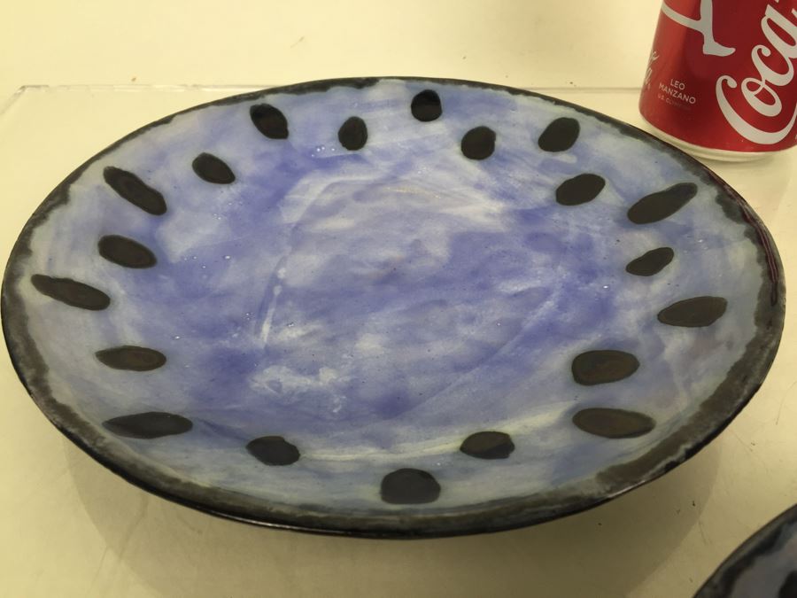 Tiffany Plates - Set Of 3 Blue & Black Hand Painted Plates Made In Italy For Tiffany [Photo 7]