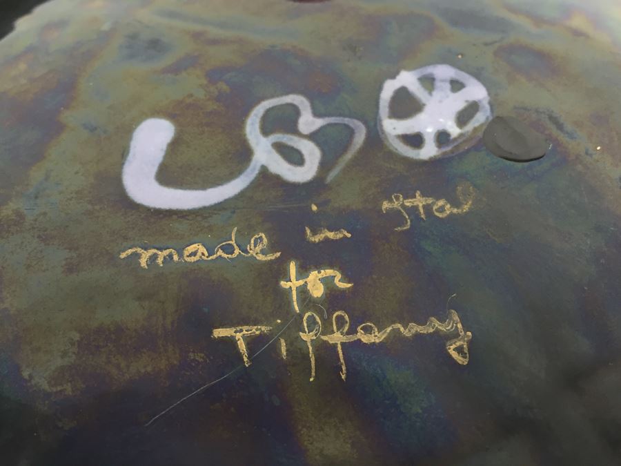 Tiffany Plates - Set Of 3 Blue & Black Hand Painted Plates Made In Italy For Tiffany [Photo 3]