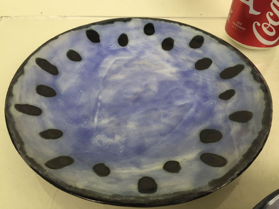 Tiffany Plates - Set Of 3 Blue & Black Hand Painted Plates Made In Italy For Tiffany [Photo 8]