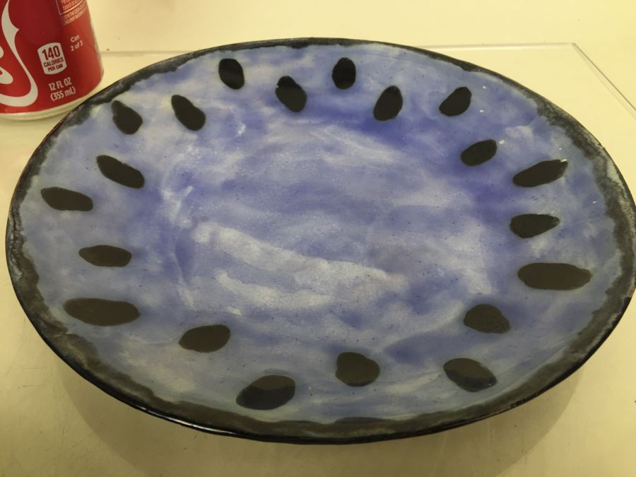 Tiffany Plates - Set Of 3 Blue & Black Hand Painted Plates Made In Italy For Tiffany [Photo 2]