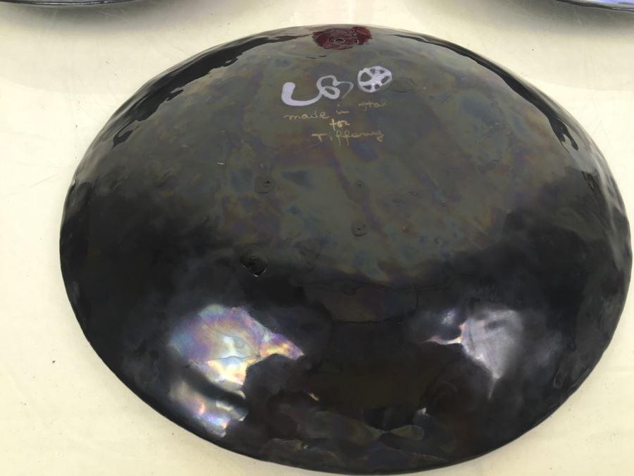 Tiffany Plates - Set Of 3 Blue & Black Hand Painted Plates Made In Italy For Tiffany [Photo 11]