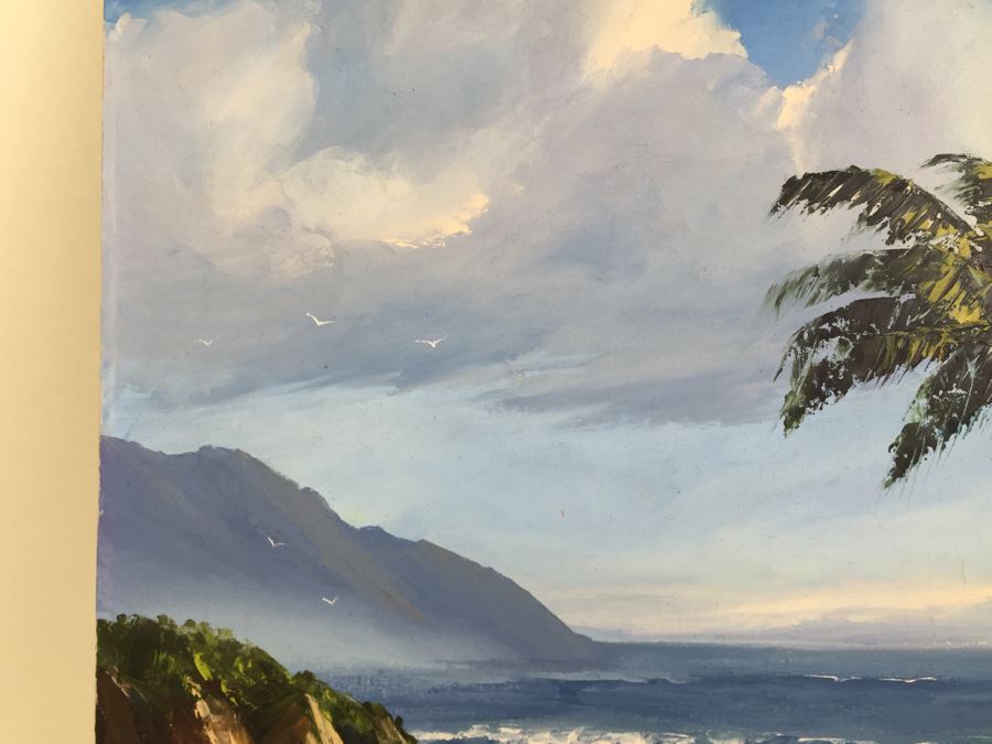 Original Oil Painting Of Coastal Beach Scene Signed By Artist Don Foster [Photo 9]