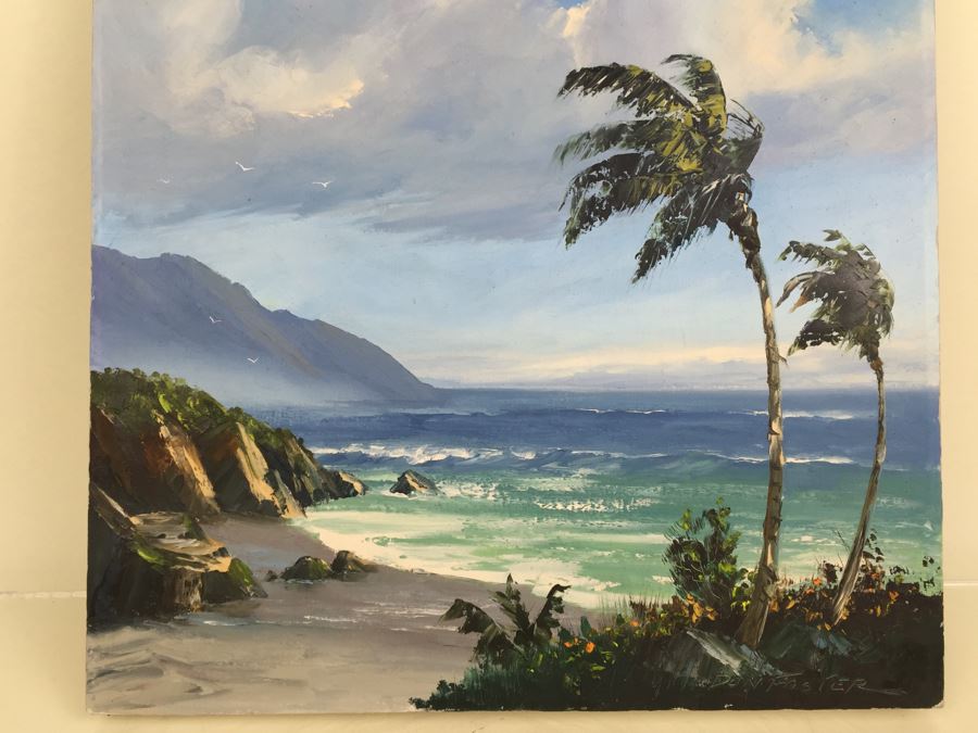 Original Oil Painting Of Coastal Beach Scene Signed By Artist Don Foster [Photo 5]