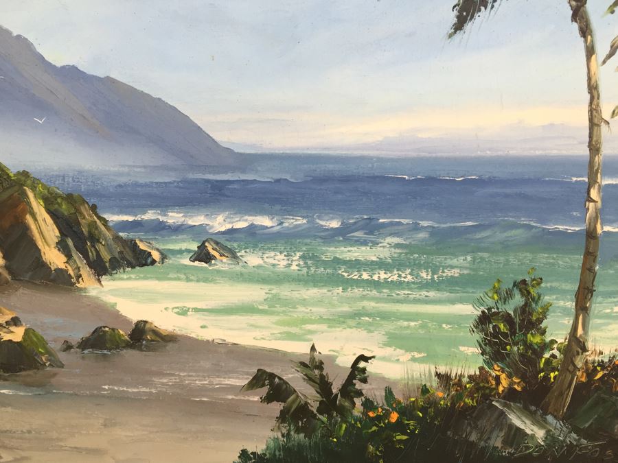 Original Oil Painting Of Coastal Beach Scene Signed By Artist Don Foster [Photo 11]