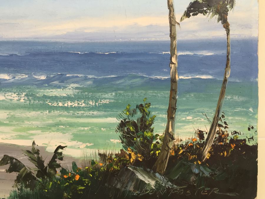 Original Oil Painting Of Coastal Beach Scene Signed By Artist Don Foster [Photo 8]