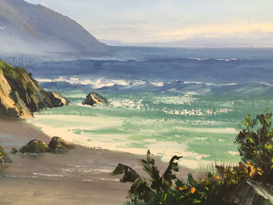 Original Oil Painting Of Coastal Beach Scene Signed By Artist Don Foster [Photo 7]