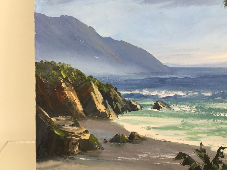 Original Oil Painting Of Coastal Beach Scene Signed By Artist Don Foster [Photo 6]