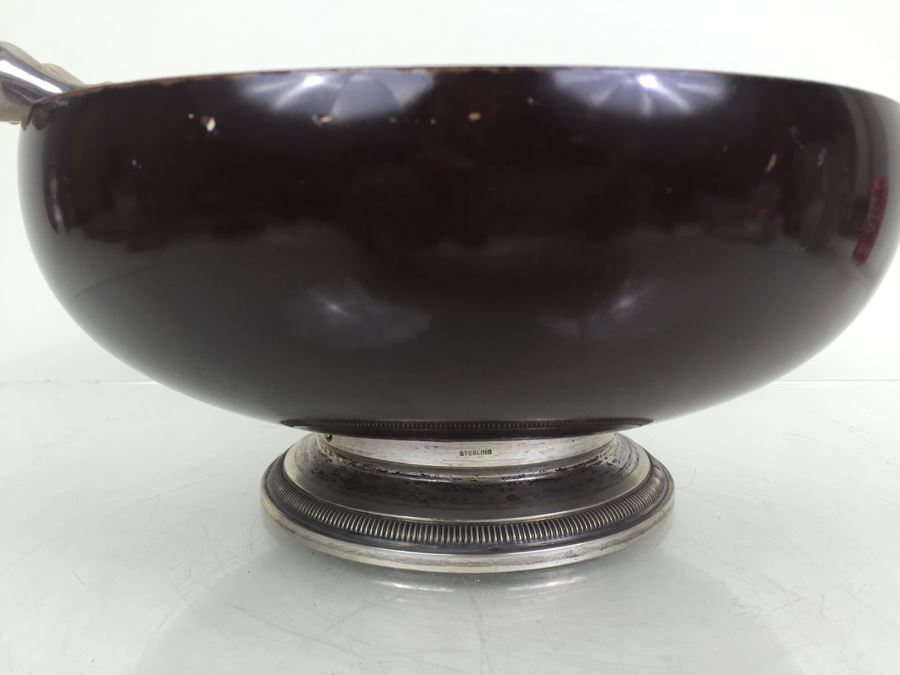 Hallmark Silversmiths Sterling Base And Handles Wooden Salad Bowl Set New York [Photo 8]