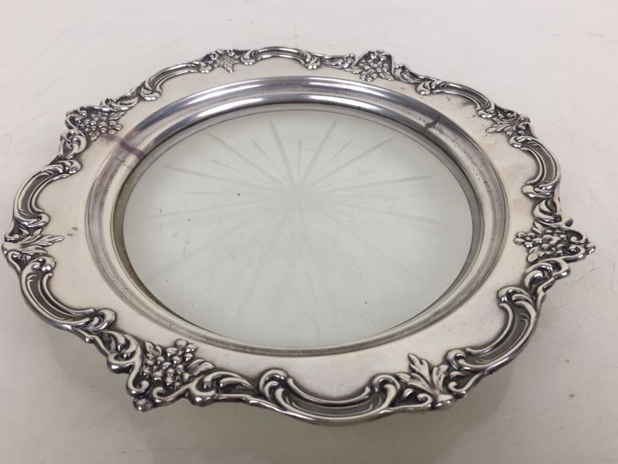 Sterling And Glass Plate