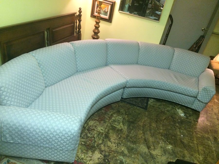 Semi-Circular 2-Piece Sofa on Casters