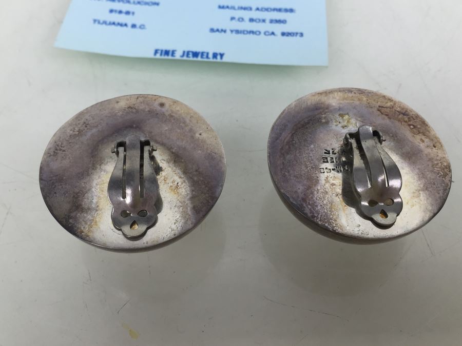 Jorge Espinosa Modernist Sterling Silver Mexico Clip-On Earrings [Photo 5]