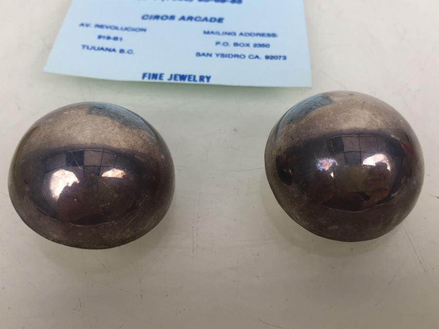 Jorge Espinosa Modernist Sterling Silver Mexico Clip-On Earrings [Photo 4]