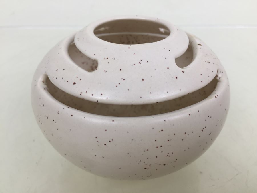 Vintage Pansy Pot Vase Flower Frog California Pottery Carmel Designs Ceramic