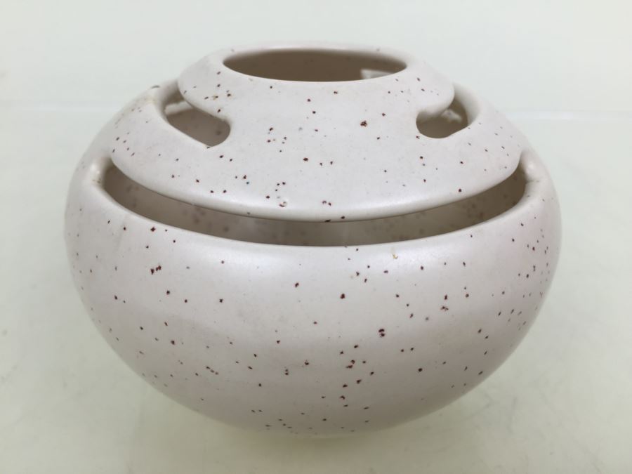 Vintage Pansy Pot Vase Flower Frog California Pottery Carmel Designs Ceramic [Photo 6]