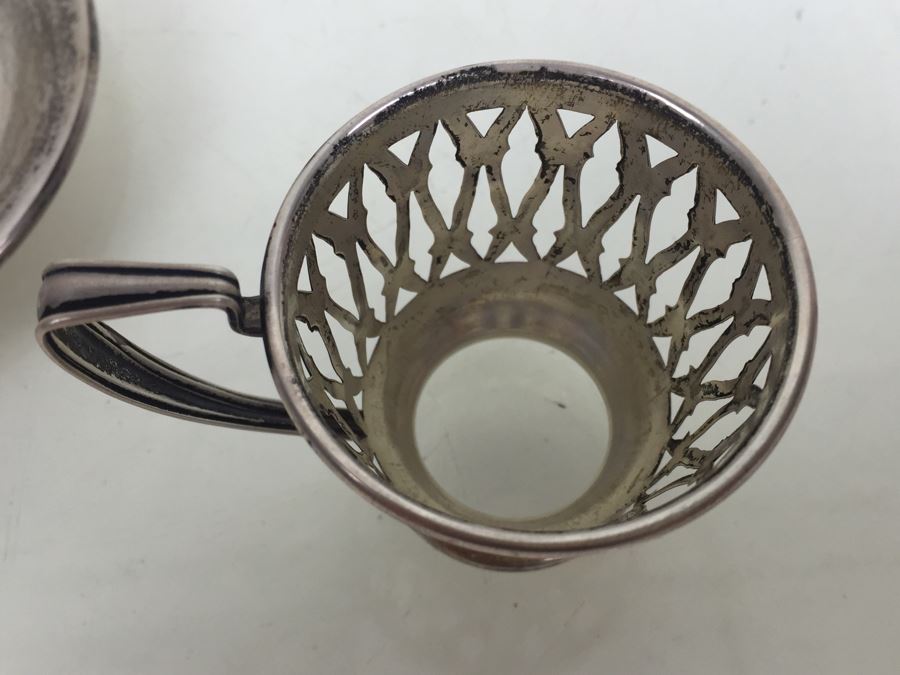 Sterling Silver Demitasse Cup Holder With Saucer [Photo 2]