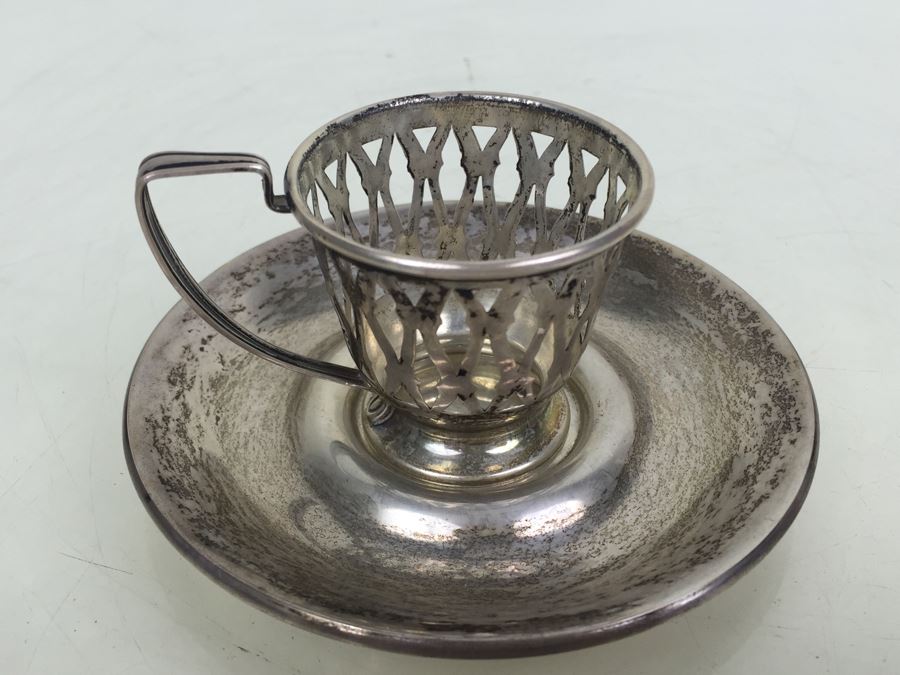 Sterling Silver Demitasse Cup Holder With Saucer [Photo 6]