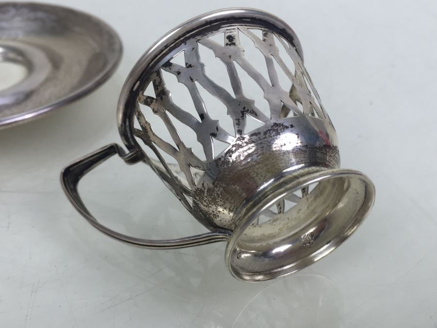 Sterling Silver Demitasse Cup Holder With Saucer [Photo 7]