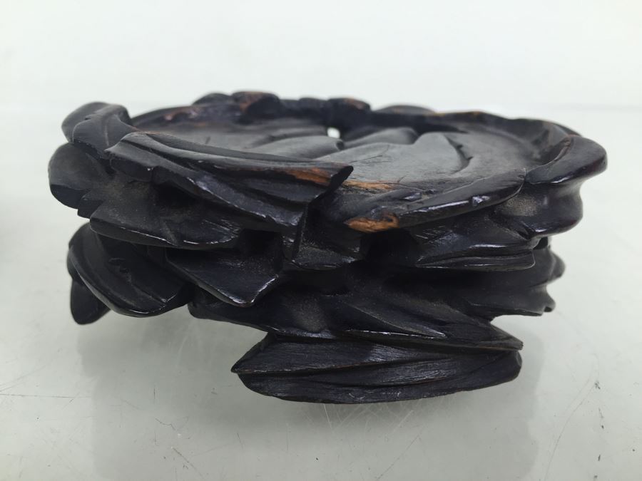 Set Of 3 Chinese Carved Wood Stands [Photo 8]