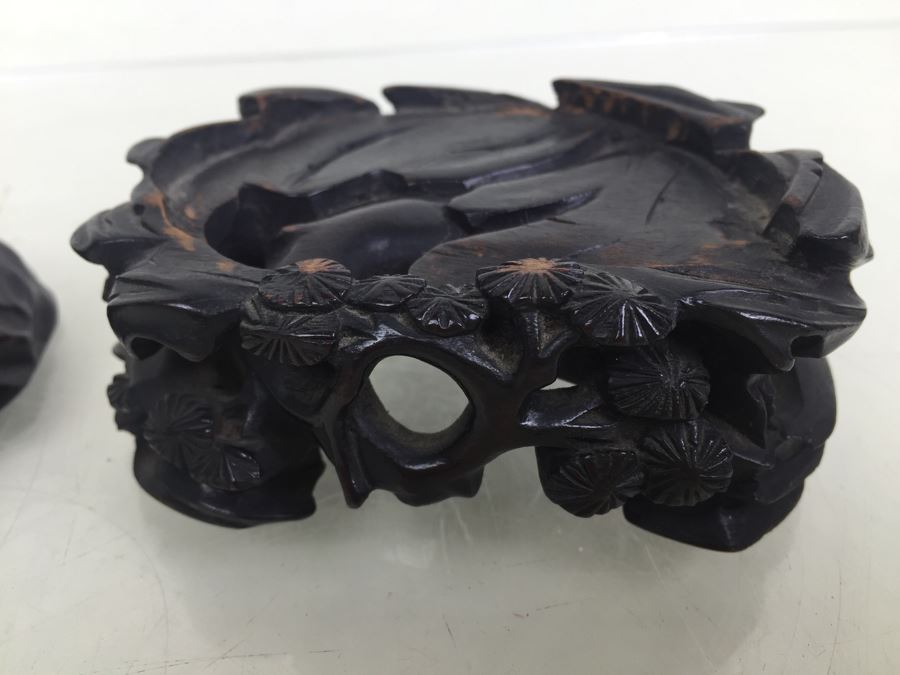 Set Of 3 Chinese Carved Wood Stands [Photo 5]