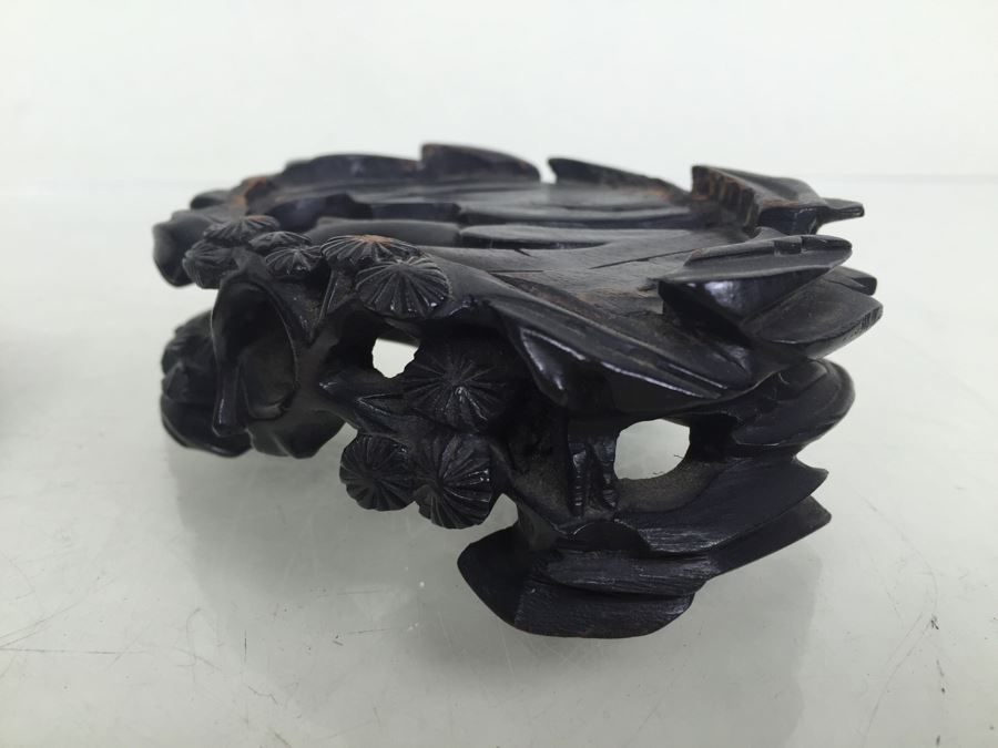 Set Of 3 Chinese Carved Wood Stands [Photo 3]