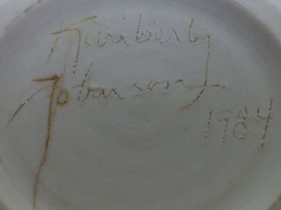 Hand Made Sugar Bowl With Birds Perched On Rim Signed Kimberly Johnson? 1984 [Photo 3]