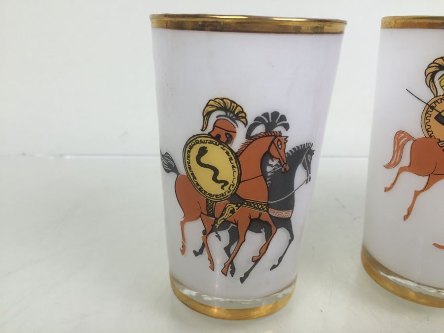 Set Of 4 Mid-Century Glasses With Gold Rims [Photo 2]