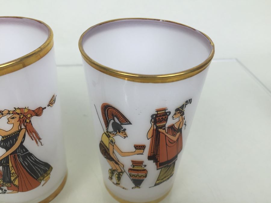 Set Of 4 Mid-Century Glasses With Gold Rims [Photo 12]