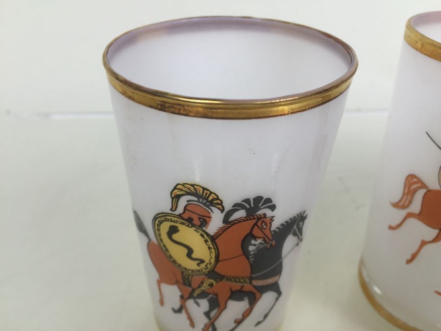 Set Of 4 Mid-Century Glasses With Gold Rims [Photo 5]