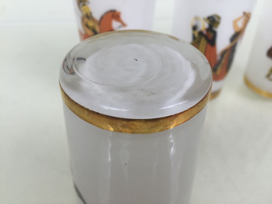 Set Of 4 Mid-Century Glasses With Gold Rims [Photo 14]