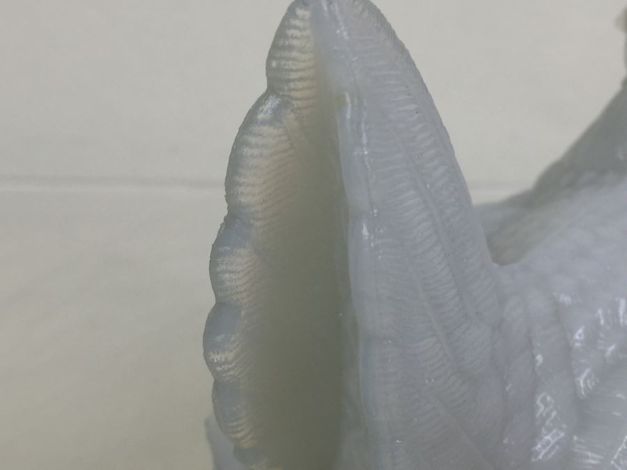 Vallerysthal Opaque French Opalescent Milk Glass Hen on Nest Candy Dish [Photo 13]