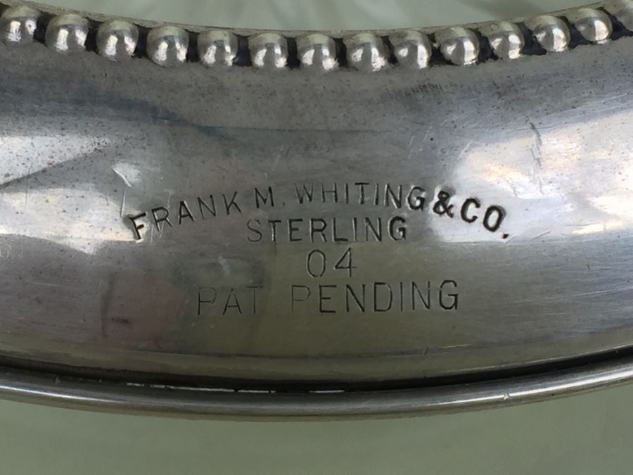 Sterling Silver Set Of 8 Frank M. Whiting & Co Sterling And Glass Coasters [Photo 3]