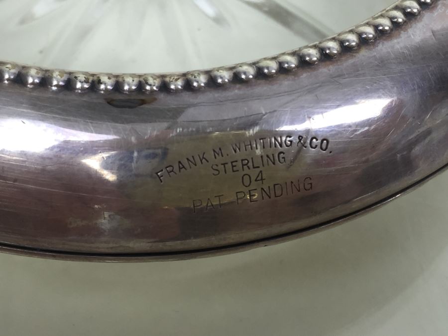 Sterling Silver Set Of 8 Frank M. Whiting & Co Sterling And Glass Coasters [Photo 5]