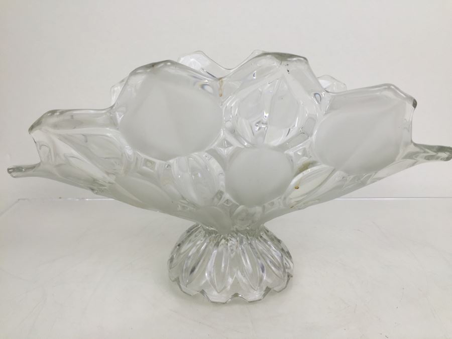 (4) Vintage Glass Banana Fruit Pedestal Bowl Holders