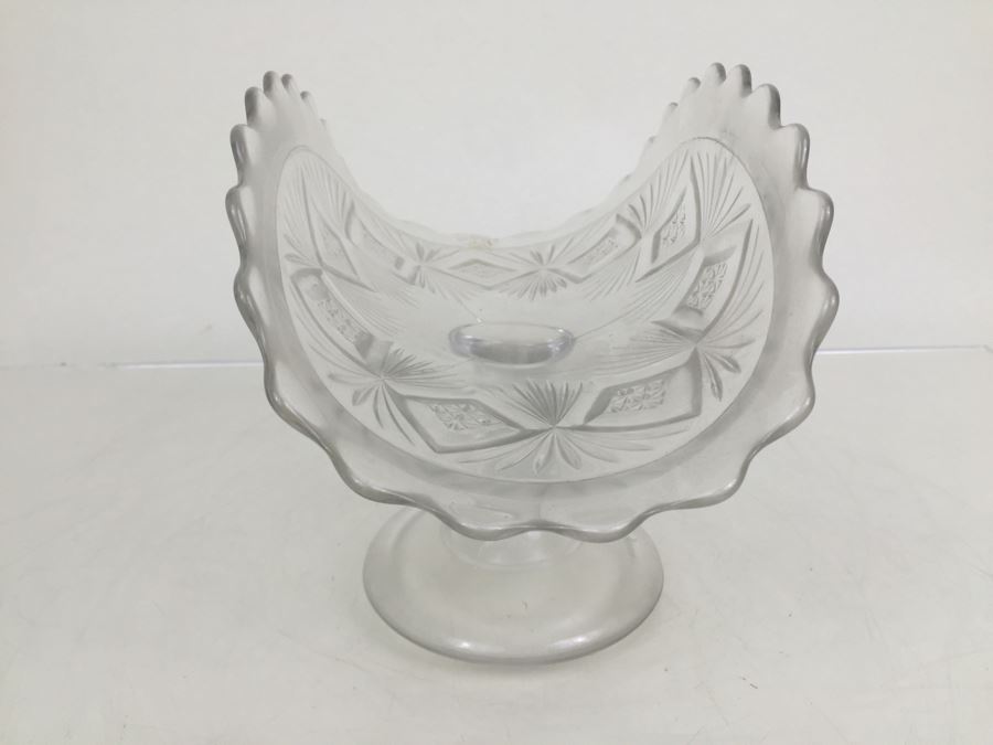 (4) Vintage Glass Banana Fruit Pedestal Bowl Holders