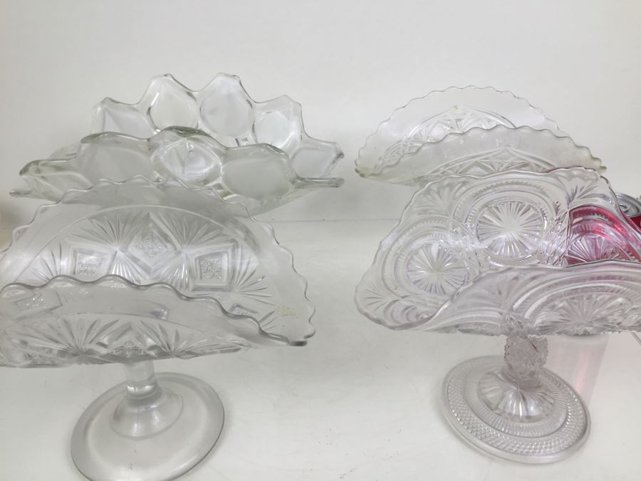 (4) Vintage Glass Banana Fruit Pedestal Bowl Holders [Photo 2]