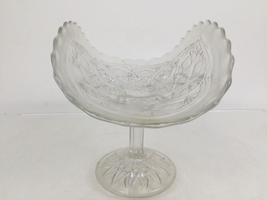 (4) Vintage Glass Banana Fruit Pedestal Bowl Holders