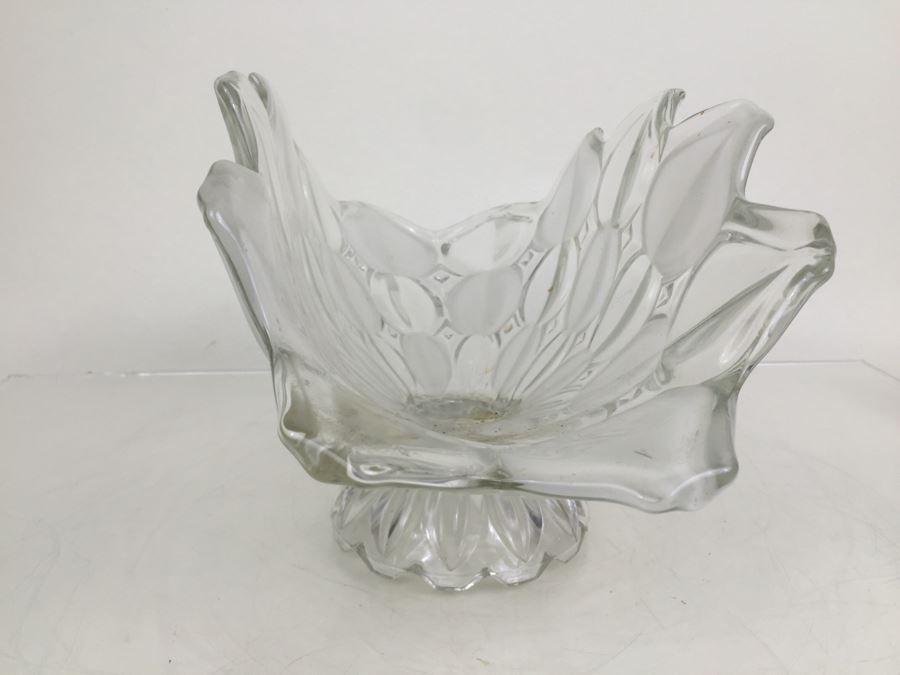 (4) Vintage Glass Banana Fruit Pedestal Bowl Holders