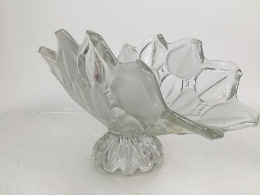 (4) Vintage Glass Banana Fruit Pedestal Bowl Holders