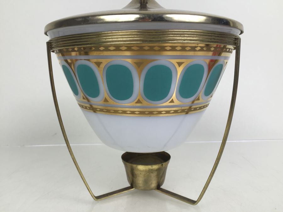 Mid Century Fred Press Fire King Milk Glass Bowl With Lid And Candle Warming Stand [Photo 5]