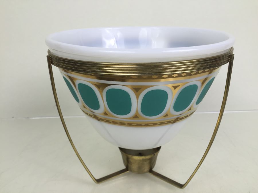 Mid Century Fred Press Fire King Milk Glass Bowl With Lid And Candle Warming Stand [Photo 3]