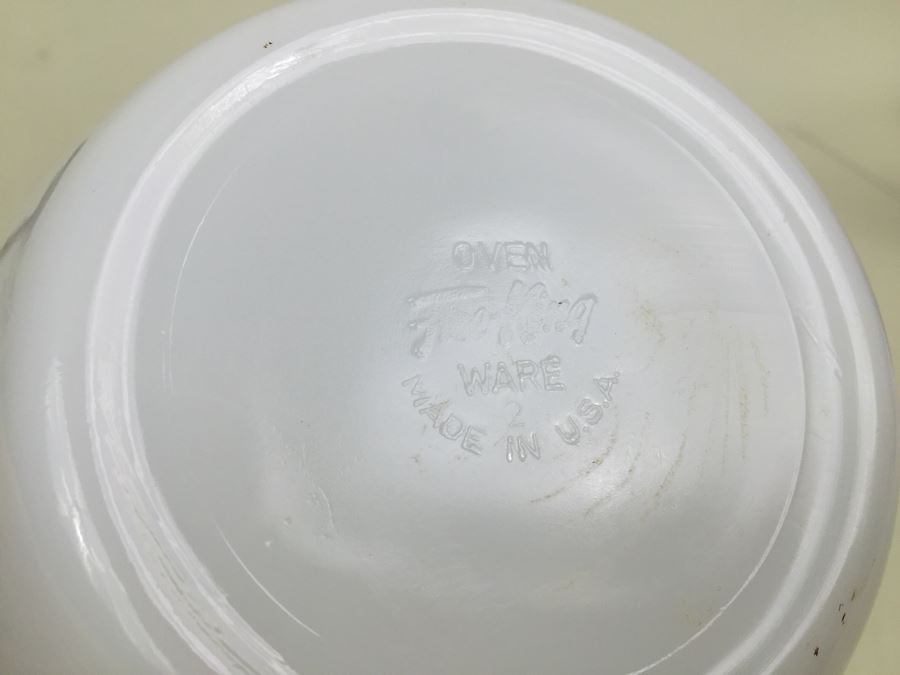 Mid Century Fred Press Fire King Milk Glass Bowl With Lid And Candle Warming Stand [Photo 11]